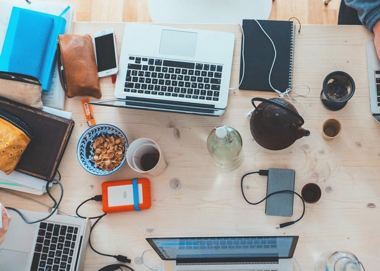 Table top of a work station
